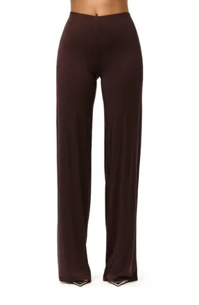 Naked Wardrobe Wide Leg Pants in Dark Chocolate at Nordstrom, Size X-Small