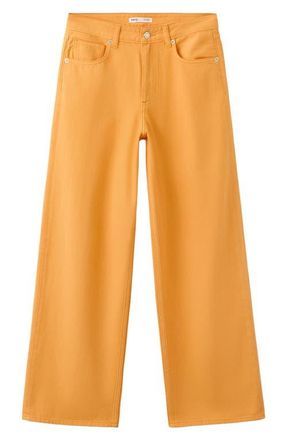 Mango Low Rise Straight Leg Jeans in Clementine at Nordstrom, Size 10