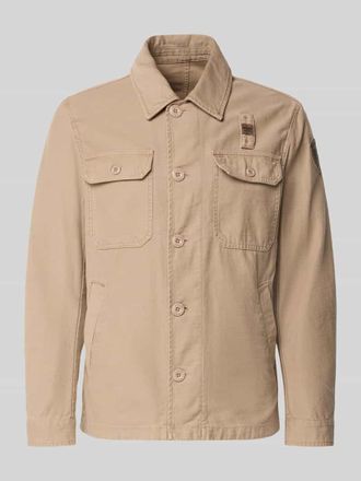 Blauer Regular Fit Hemdjacke mit Brusttaschen Modell Goodale in Beige, Gr&ouml;&szlig;e XXL