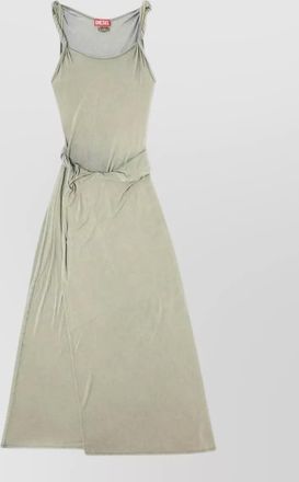 Diesel sleeveless round neck wrap maxi dress