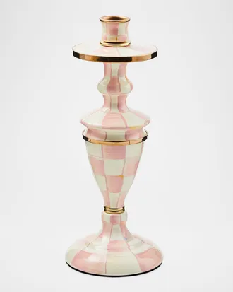 MacKenzie-Childs Rosy Check Medium Candlestick