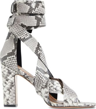 Cynthia Rowley 100 mm Cece sandalen met gewikkelde bandjes en slangen-effect - Wit