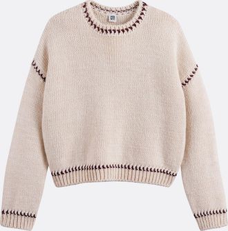 La Redoute Collections Trui met ronde hals in grof tricot