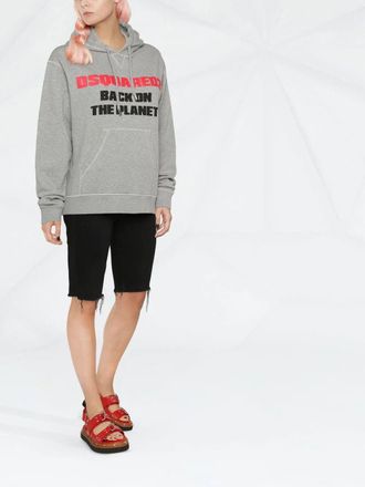 Dsquared2 Slogan-Print Hoodie - grey