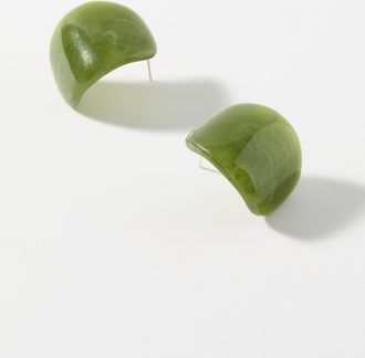 Simons Womens Large resin half-Hoop Earrings