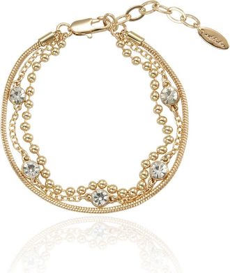 Ettika Crystal Mixed Chain Layered Bracelet in Gold at Nordstrom Rack