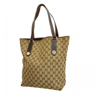 Gucci Brown Canvas Tote Bag (Pre-Owned)