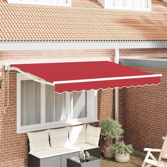 vidaXL Toldo Retr&aacute;ctil Manual Rojo 350x200 Cm Tela Vidaxl