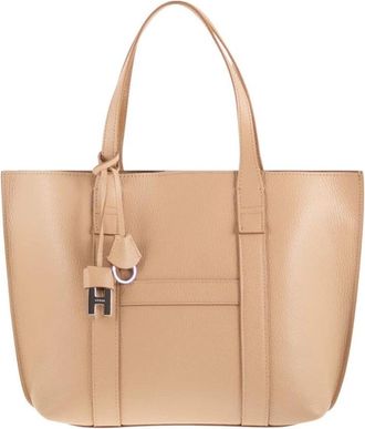 Hogan Small Script Shopping Bag - Dames - Shoppers - Beige - ONE Size - Leer - Tassen