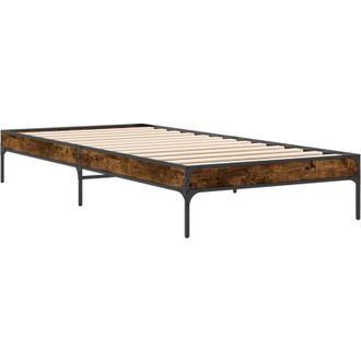 vidaXL Bed Frame without Mattress Smoked Oak 100x200 cm Vidaxl