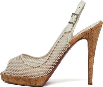 Christian Louboutin Sandali slingback con tacco - Bianco