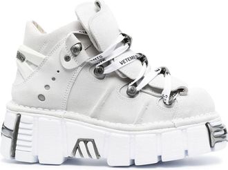 VETEMENTS New Rock platform sneakers - women - Calf Leather/Calf Suede/Rubber - 44 - White