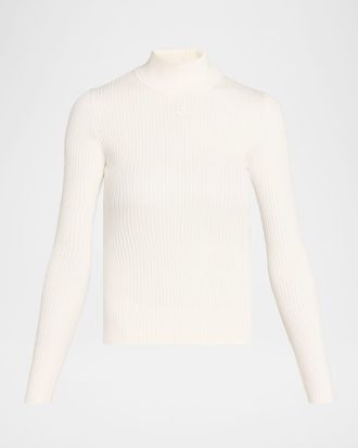 Courr&egrave;ges Turtleneck Long-Sleeve Rib Sweater