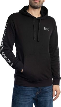 Emporio Armani Chest Logo Pullover Hoodie, Zwart