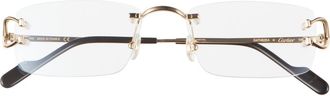Cartier 56mm Rimless Rectangular Reading Glasses in Gold at Nordstrom