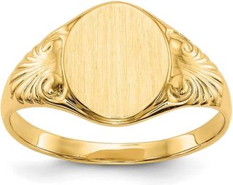 Diamond2Deal 14k Yellow Gold Closed Back Signet Ring
