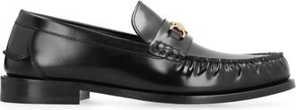 Versace Schoenen, Heren, Zwart, 41 EU, Leer, Medusa 95 Leren Loafers