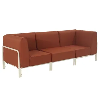 Oviala Conjunto modular de jard&iacute;n bajo para 3 personas terracota