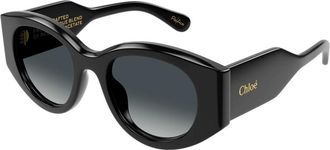 Chlo&eacute; Stijlvolle Zonnebril - Dames - Zonnebrillen - Zwart - 51 MM - Accessoires