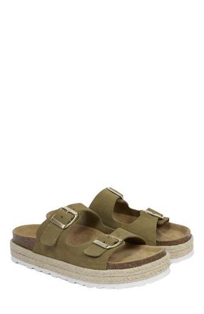Celtic & Co. Double Buckle Sandal in Khaki at Nordstrom, Size 10