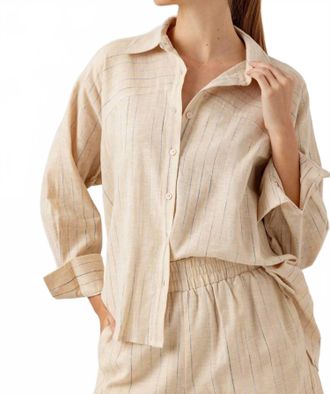 Sundays Multi Linen Adora Shirt In Beige