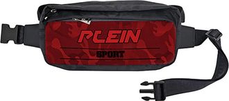 Plein Sport Belt Bags, male, Red, Size: ONE SIZE Logo Print Hip Belt Waist Bag Medium Aips805