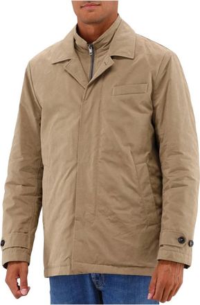 Fay Bruine Parka Jas met Knoopdetails - Heren - Zomerjassen - Bruin - L - Katoen - Jassen