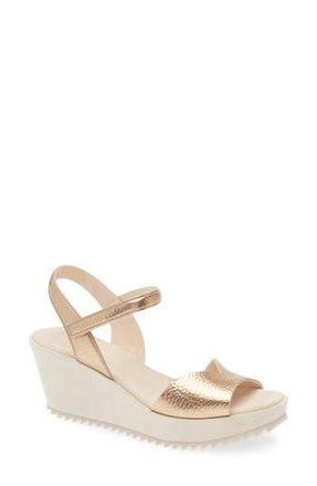 Pedro Garcia Fantina Platform Wedge Sandal in Cava Cervo Lame at Nordstrom Rack, Size 6.5Us / 36.5Eu