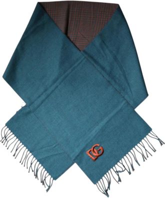 Dolce & Gabbana Wool Fringes Wrap Shawl Scarf - Dames - Wintersjaals - Groen - ONE Size - Wol - Accessoires