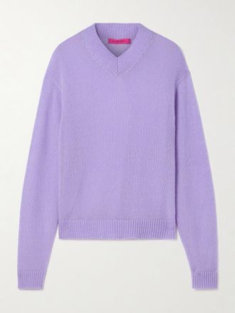 The Elder Statesman Pullover In Misto Cashmere E Cotone Nimbus - Viola