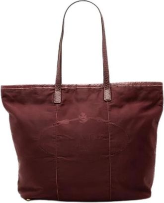Prada Pre-owned Nylon Tote - Dames - Vintage Shopper - Rood - ONE Size - Nylon - Vintage