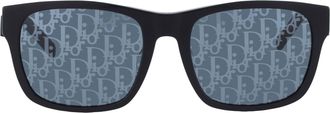 Dior DIORB23 S2F Blue Mirror Logo Square Mens Sunglasses DM40055F 01X 58