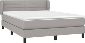 vidaXL Vidaxl - Cama Box Spring Con Colch&oacute;n Tela Gris Claro 140x200 Cm