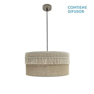 Fabrilamp Lampara Colgante De Con Pantalla Beige Modelo Ekaterina - Fabrilamp