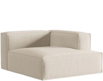 MICADONI Modulare Design Chaiselongue Nuria mit Armlehne rechts - Samtbezug