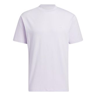 adidas neo Solid Color Round Neck Sports Short Sleeve Light Purple T-Shirt HS6817