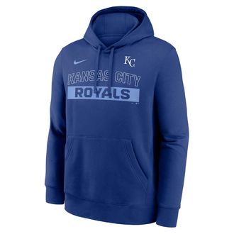 Nike Kansas City Royals Club Nike Mens MLB Pullover Hoodie in Blue | NKDK4EWROY-2VW