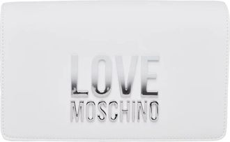 Love Moschino White Rectangular Polyurethane Shoulder Bag