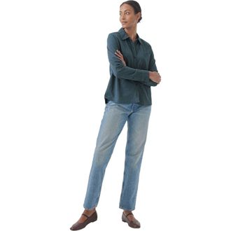Pact Organic Cotton Relaxed Slub Long Sleeve Button Up in Ore at Nordstrom, Size Small
