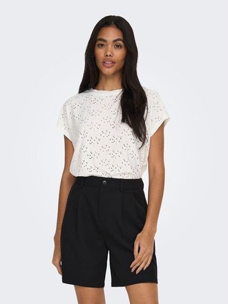 Only Opengewerkt T-shirt, korte mouwen