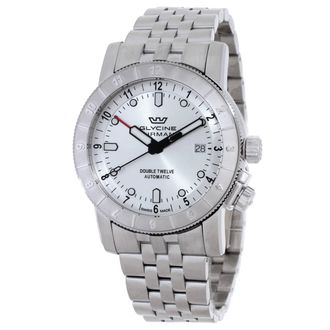 Glycine Airman Double Twelve Automatic Silver Dial Mens Watch GL0555