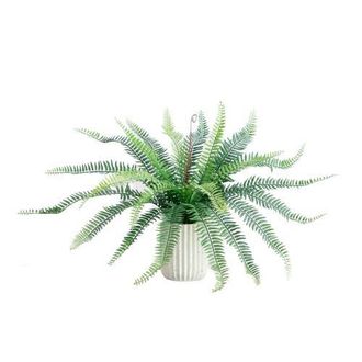 Nearly Natural 16-in Artificial Boston Fern Plant in Decorative Cement Planter in Green at Nordstrom