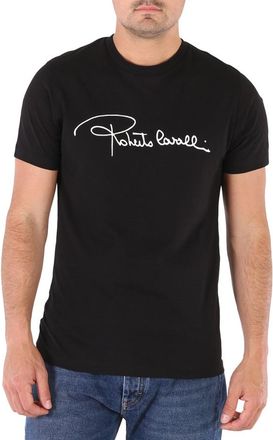 Roberto Cavalli Mens Black Logo Print Cotton T-shirt, Size XXX-Large