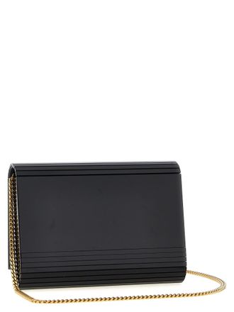 Saint Laurent Womens Black Plexiglass Crossbody Bag