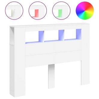 Berkfield Home LED Headboard White 140x18.5x103.5 cm Engineered Wood