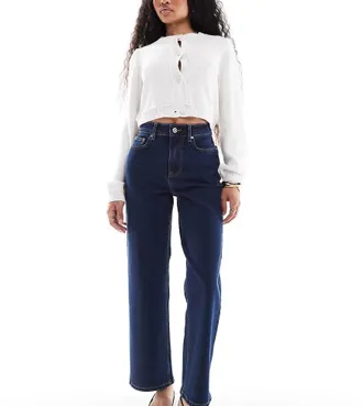 Miss Selfridge Miss Selfridge petite straight leg jean in indigo-Blue