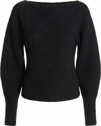 Alberta Ferretti Wide Boat-Neck Sweater