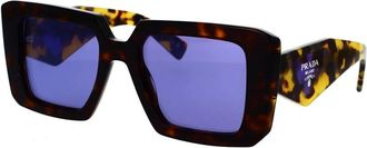 Prada Vierkante Oversize Zonnebril Schildpad - unisex - Zonnebrillen - Veelkleurig - 51 MM - Accessoires