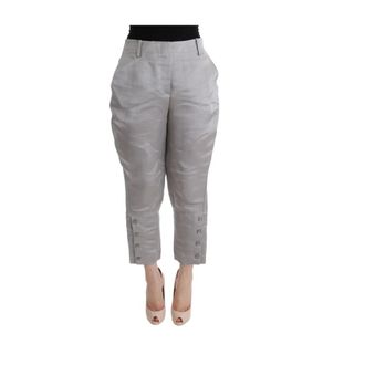 Ermanno Scervino Elegante Grijze Zijden Cropped Broek - Dames - Vrijetijds broeken - Grijs - XS - Broeken