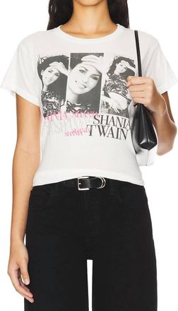Daydreamer Shania Twain Repeated Solo Tee In Vintage White